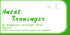 antal kroninger business card